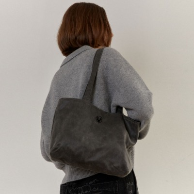 Suede shoulder bag_ Grey