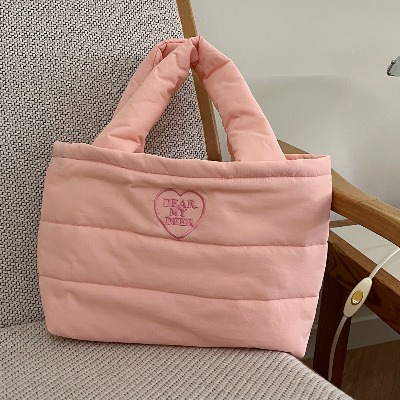 방수) Padding tote bag_ pink