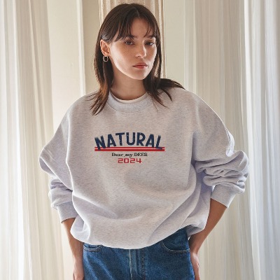 Natural sweatshirt_ White melange